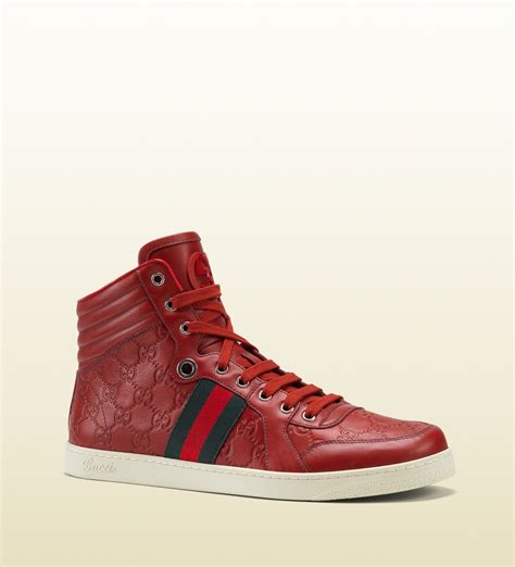 red gucci leather boots|Gucci high top boots.